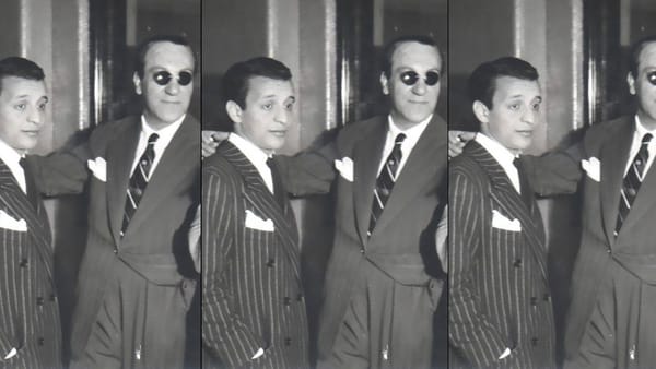 Singer Roberto Rufino & Orchestra leader Carlos Di Sarli in suits
